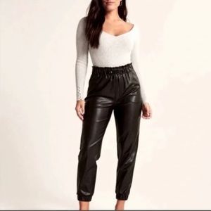 Abercrombie vegan leather joggers